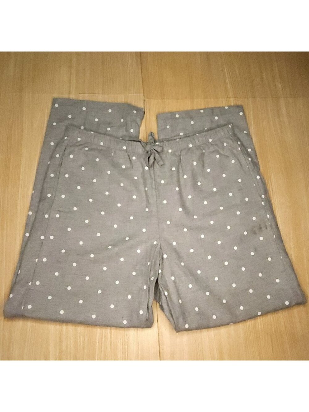 Gap Body Womens Grey White Polka-dot Flannel Lounge Pants Large